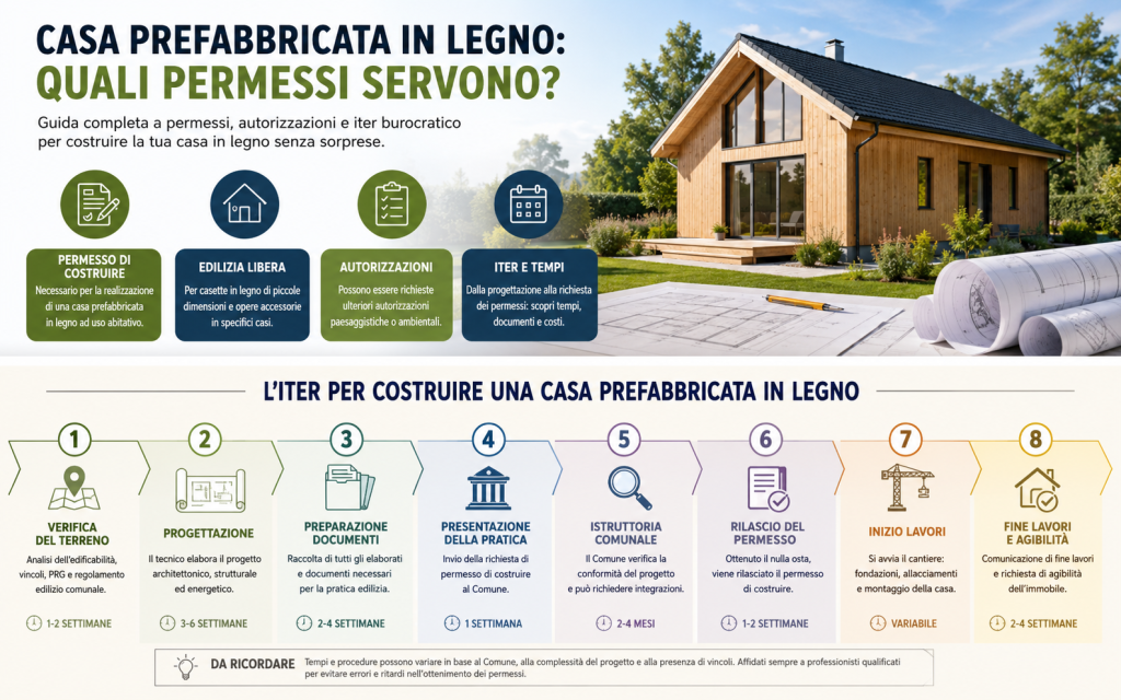Permessi casa prefabbricata in legno: quali autorizzazioni servono davvero? Guida completa su concessione edilizia, permesso di costruire ed edilizia libera