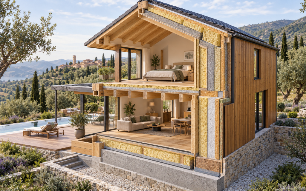 Isolamento casa in legno: come progettare un sistema termico efficiente e ottenere comfort tutto l’anno
